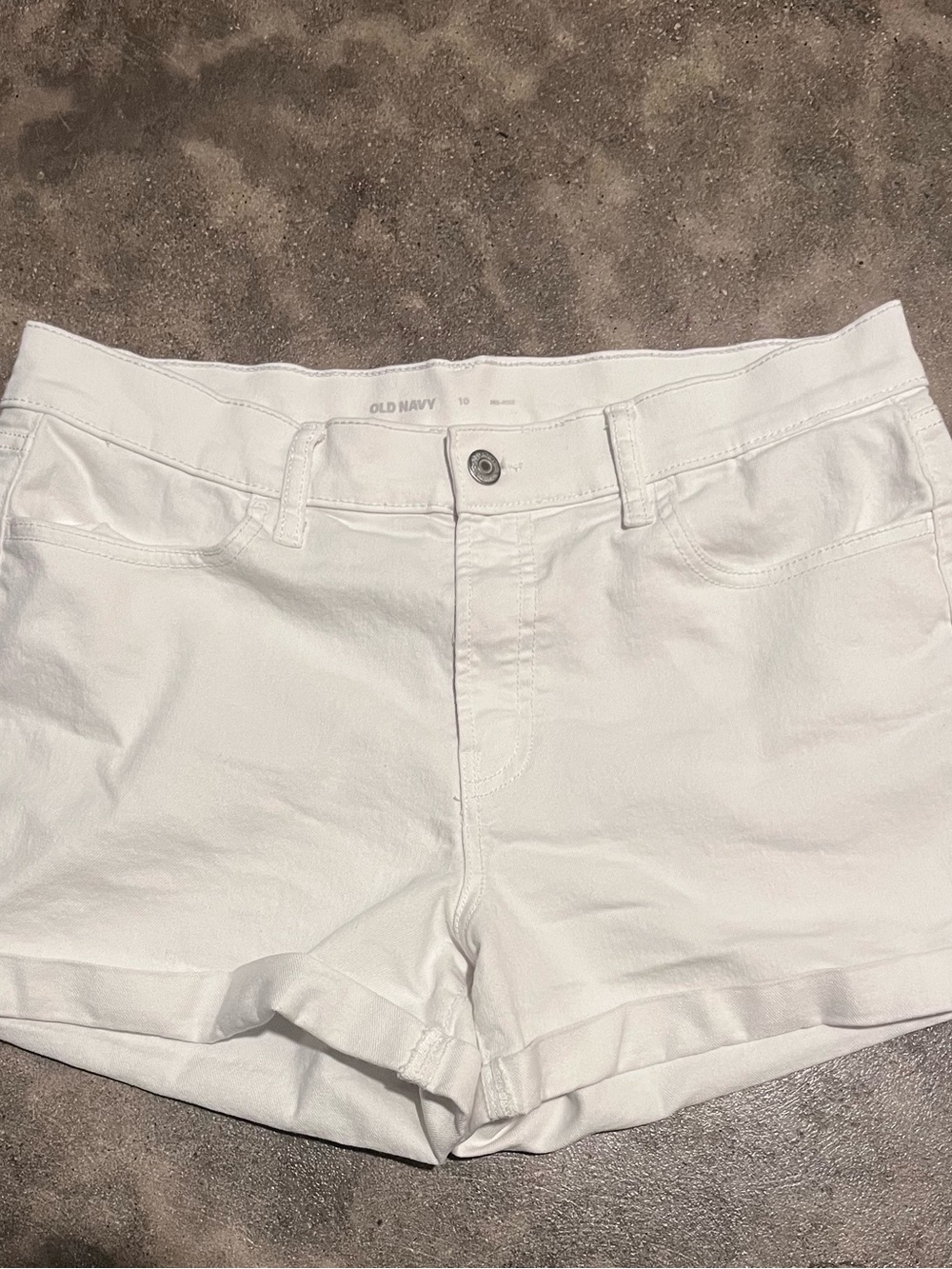 Old Navy White Women’s Denim Cuffed Shorts